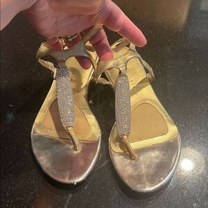 Martinez Valero Gold and Silver Women's Sandals
